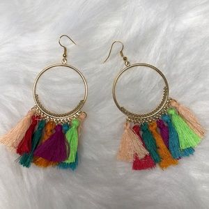 Hoop tassel earrings